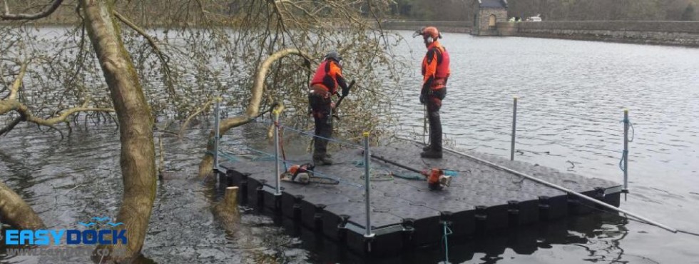 easydock pontoons tree cutting on water